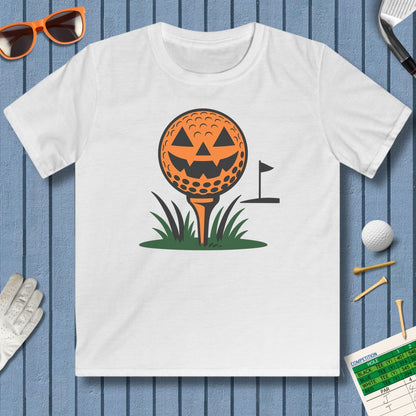 Tee Time Terror - Youth Golf T-Shirt in White