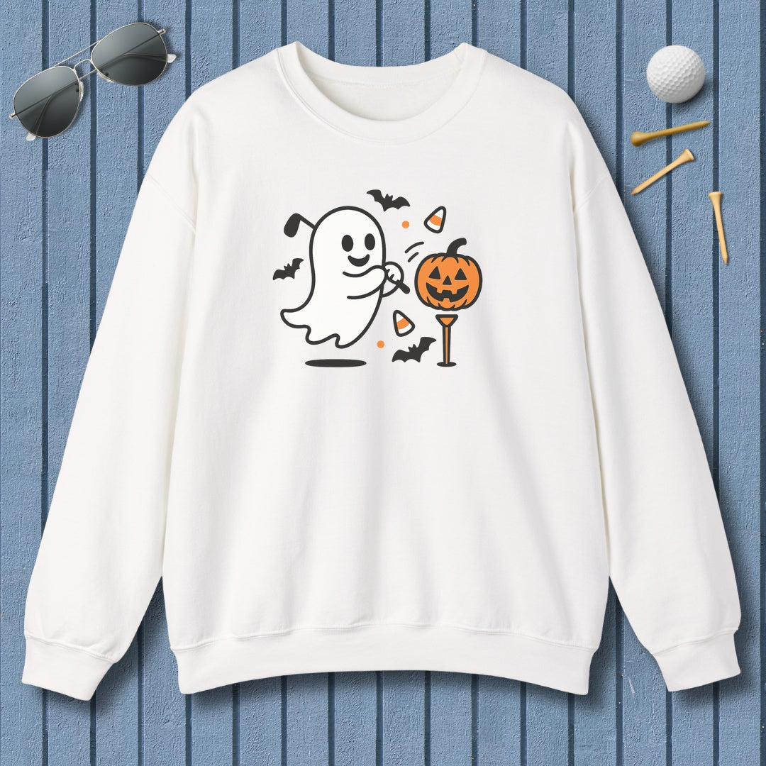 Ghost Tee Off - Adult Golf Sweatshirt in White