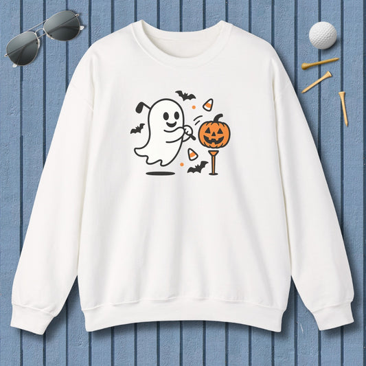 Ghost Tee Off - Adult Golf Sweatshirt in White