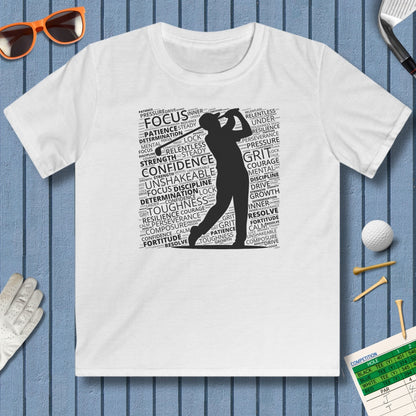 Unleash Your Mental Game (Male) - Youth Golf T-Shirt in White