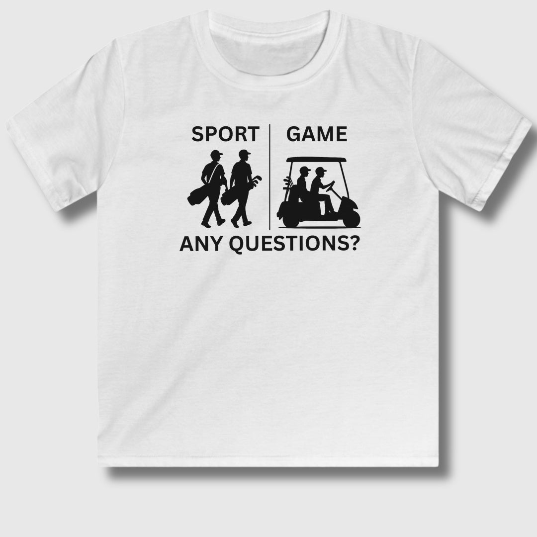SPORT vs. GAME (Male) - Youth Golf T-Shirt in White