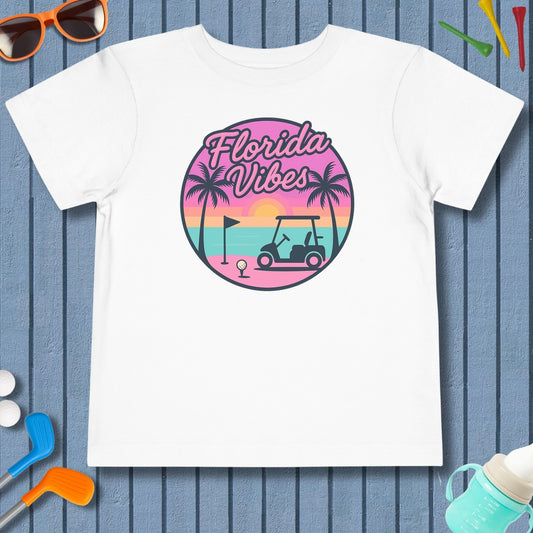 Golf Vibes - Florida Sunshine Edition - Toddler Golf T-Shirt in White