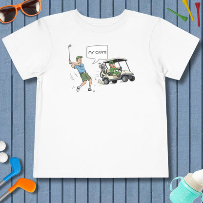 My Cart! - Toddler Golf T-Shirt in White