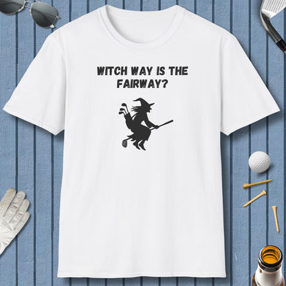 Witch Way is the Fairway - Adult Golf T-Shirt in White