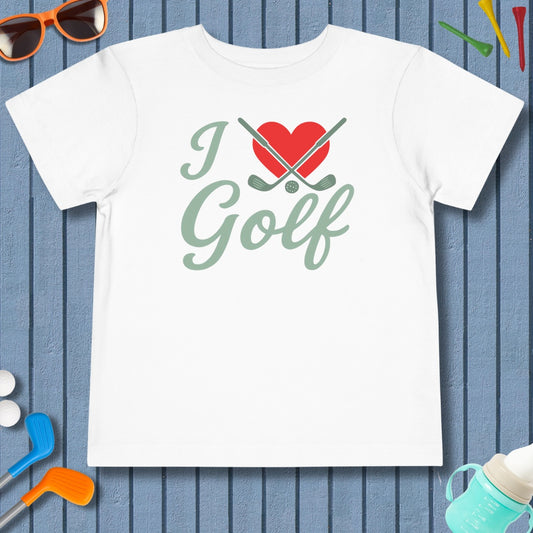 I Love Golf - Toddler Golf T-Shirt in White