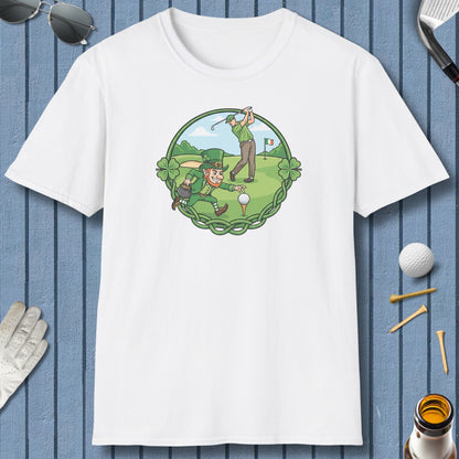 The Leprechaun Stole My Ball! - Adult Golf T-Shirt in White