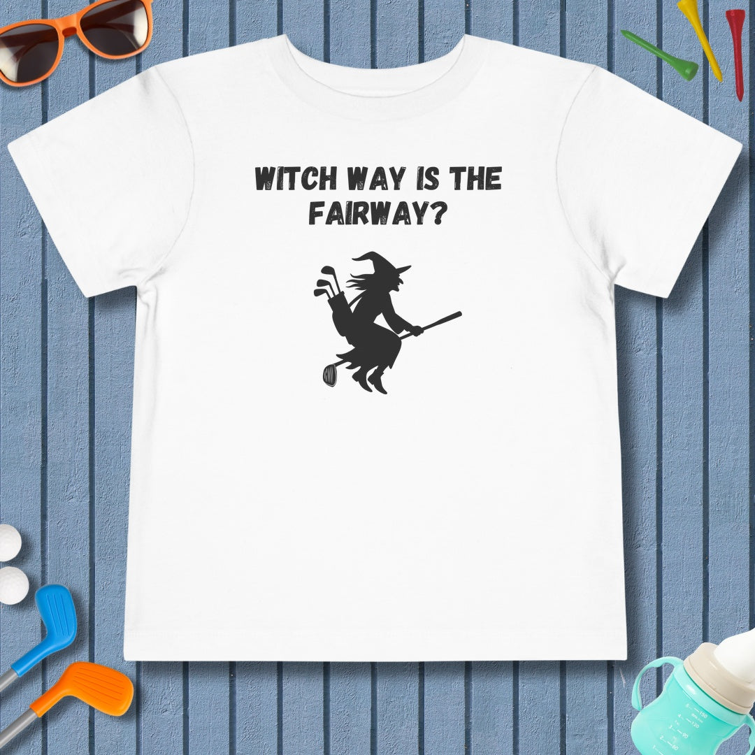 Witch Way is the Fairway - Toddler Golf T-Shirt in White