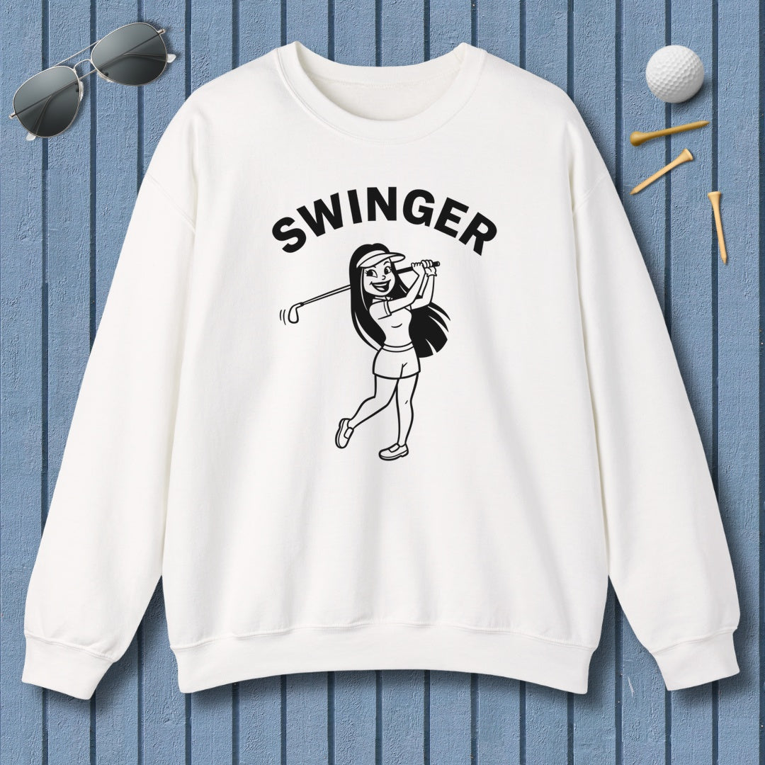 Retro Swinger Women's - Adult Golf Sweatshirt in White