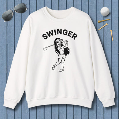 Retro Swinger Women's - Adult Golf Sweatshirt in White