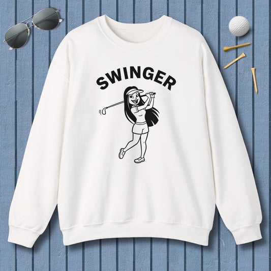 Retro Swinger Women's - Adult Golf Sweatshirt in White