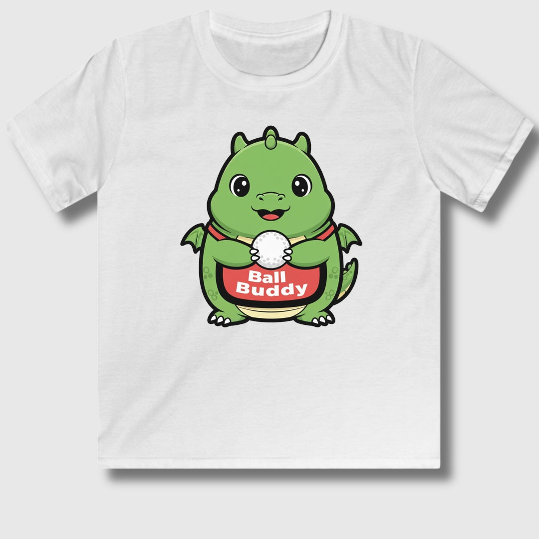 Ball Buddy Dragon - Youth Golf T-Shirt in White