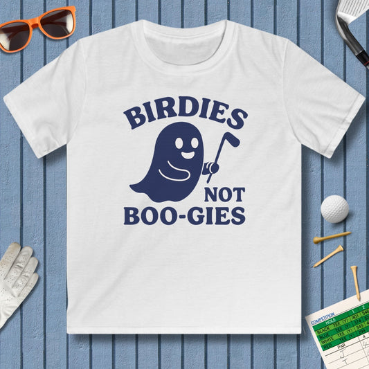 Birdies not BOO-GIES - Youth Golf T-Shirt in White
