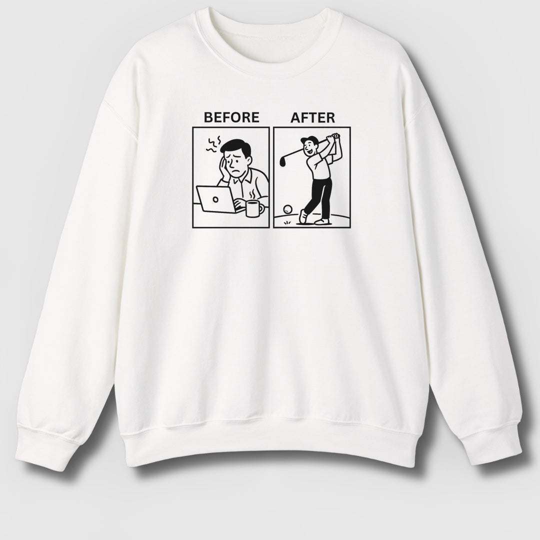 Before & After - Adult Golf Sweatshirt in White