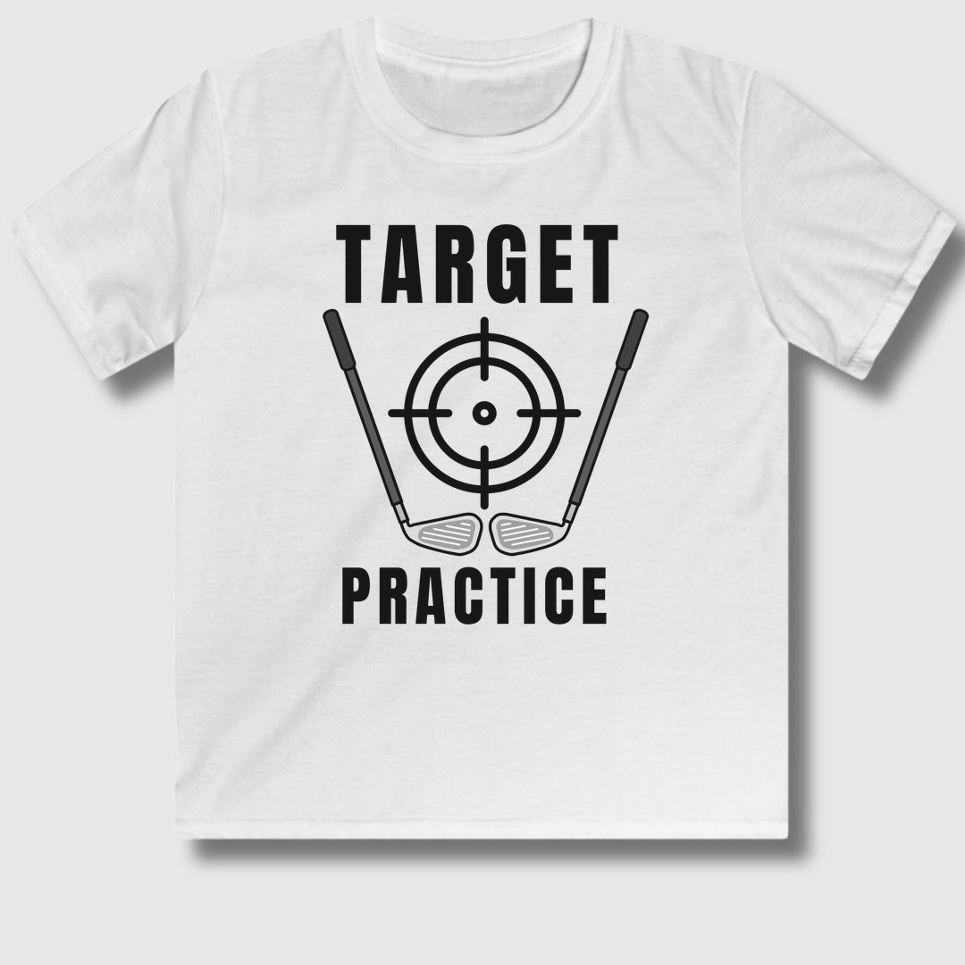 Target Practice - Youth Golf T-Shirt in White