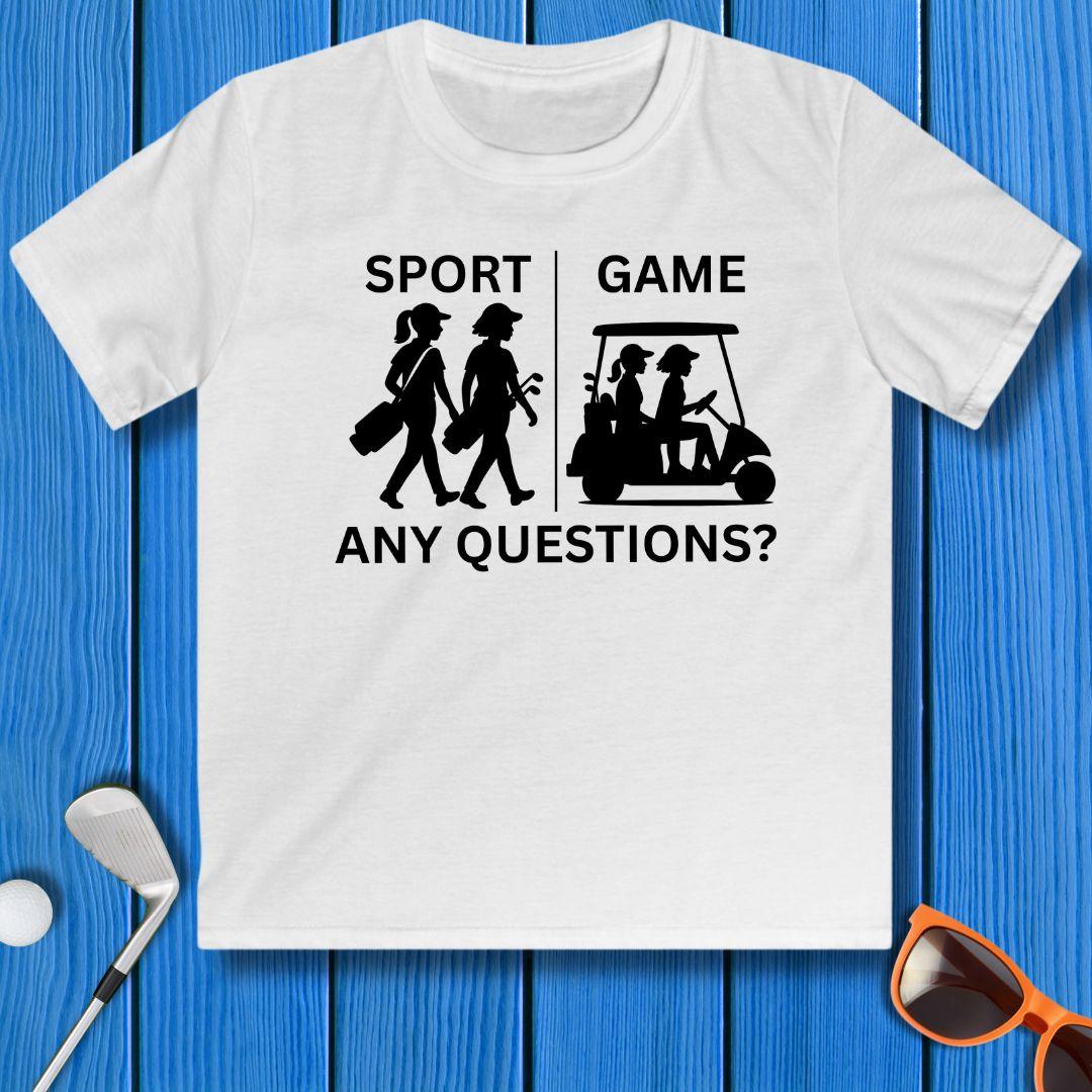 SPORT vs. GAME - Girl - Youth in White, great for casual wear. Find more fun golf focused products at oneforetheages.com