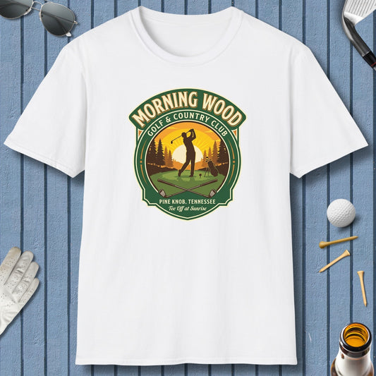 MORNING WOOD GOLF & COUNTRY CLUB - Adult Golf T-Shirt in White