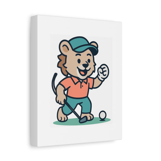 Fist Pumping Lion - Canvas Wall Art - White - 8×10 - front