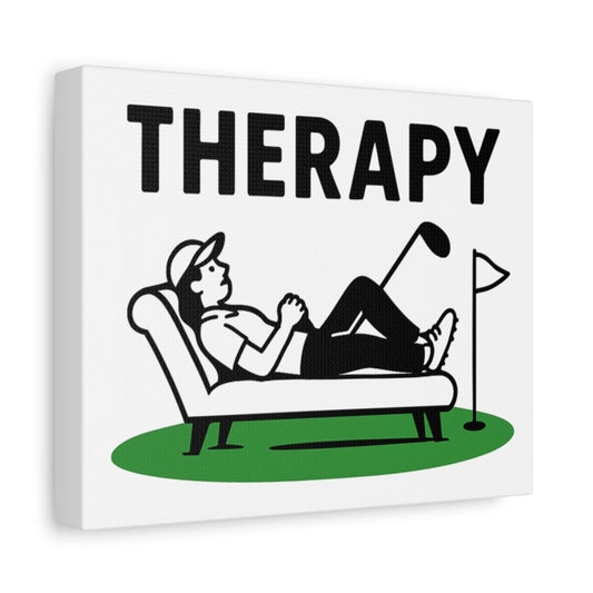 Golf Therapy - Canvas Wall Art - White - 8×10 - front