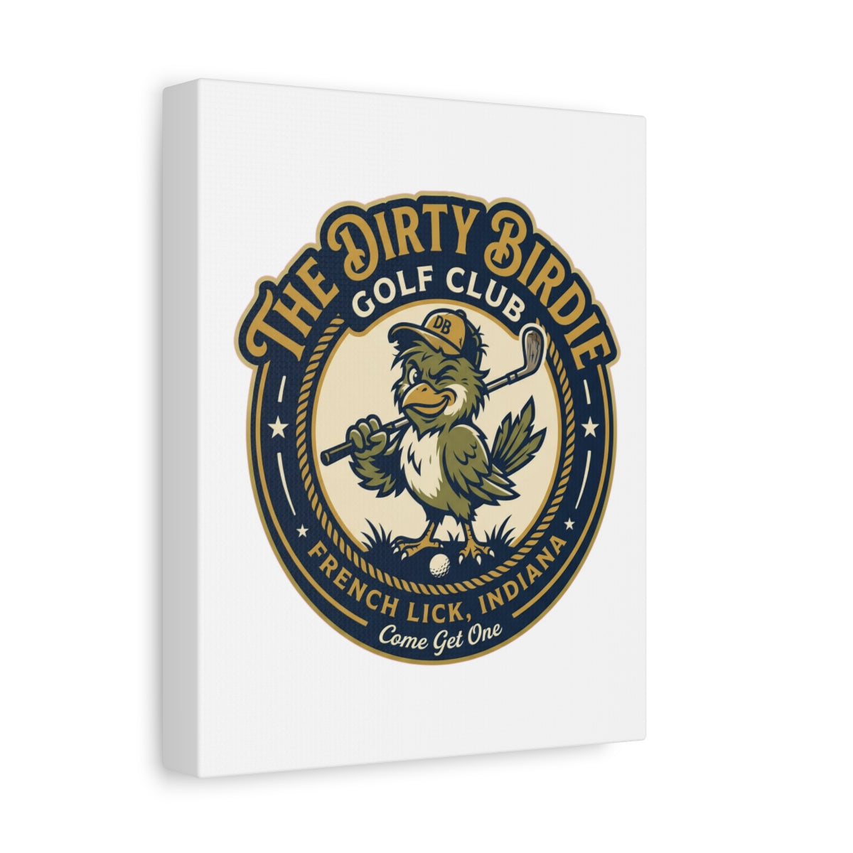 The Dirty Birdie Golf Club - French Lick, Indiana - Canvas Wall Art - White - 8×10 - front