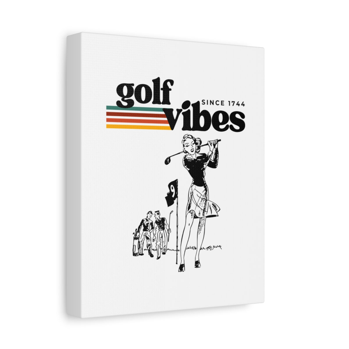Golf Vibes Retro - Canvas Wall Art - White - 8×10 - front