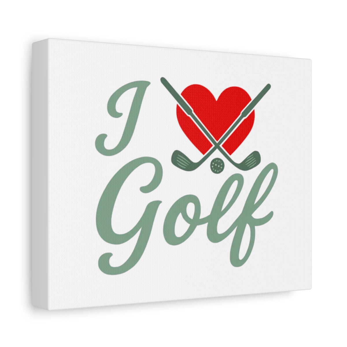 I Love Golf - Canvas Wall Art - White - 8×10 - front