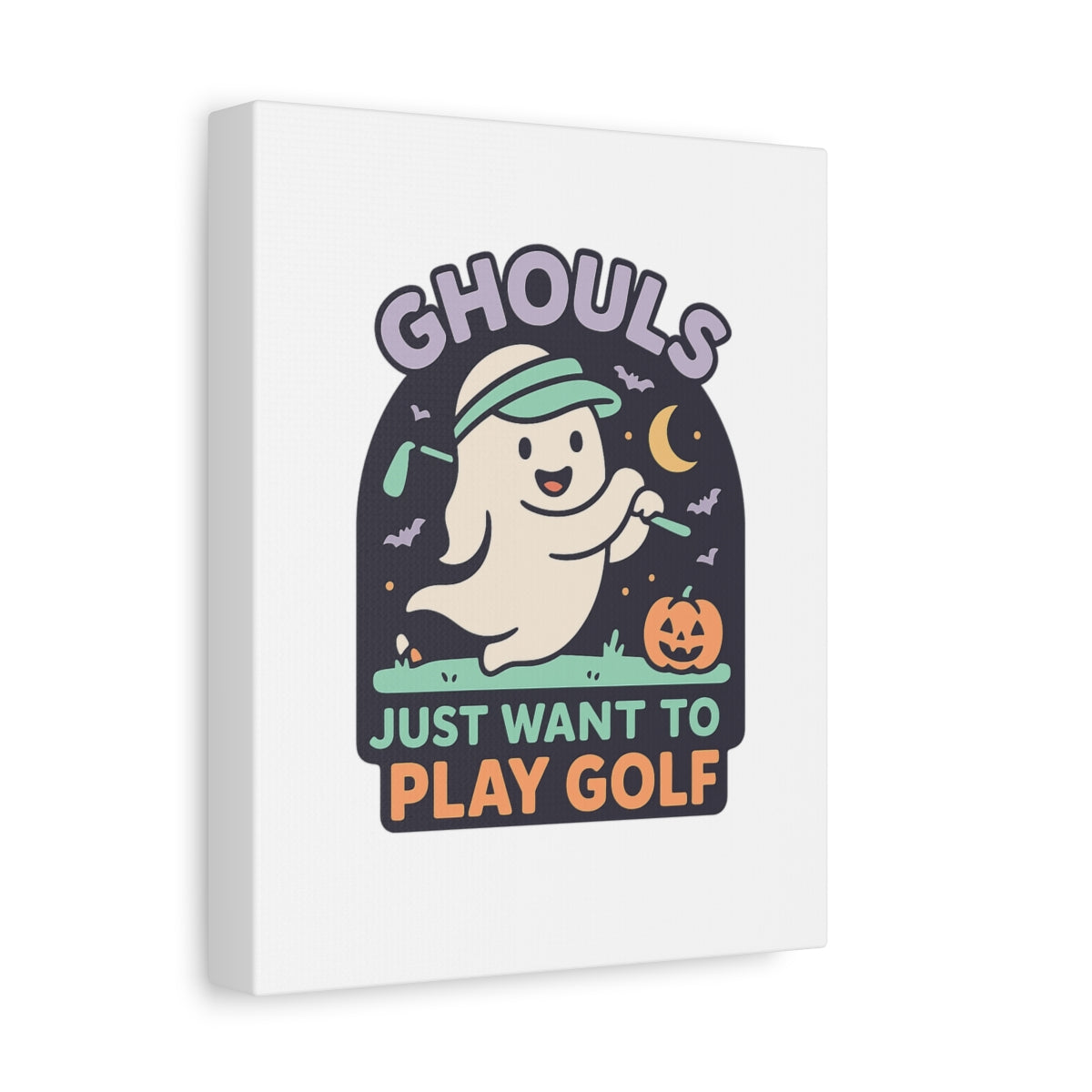 Ghouls Just Wanna Play Golf - Canvas Wall Art - White - 8×10 - front