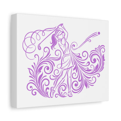 GRACE IN MOTION - Women's Golf Swirl Art - Canvas Wall Art - White - 8×10 - front