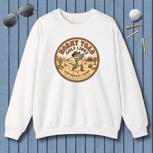 Horny Toad Golf Links - Lick Skillet, Texas - Adult Golf Sweatshirt in White