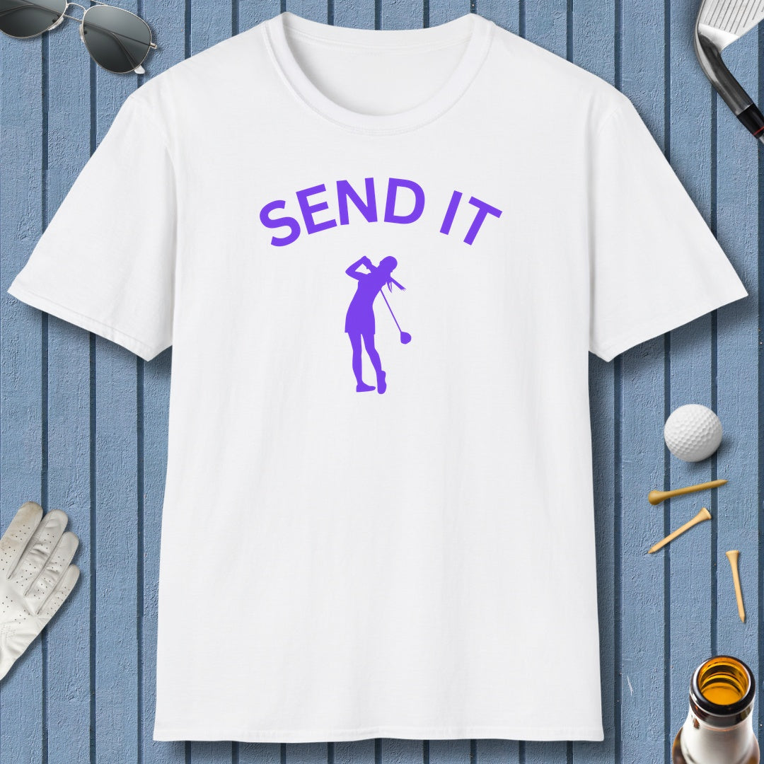 SEND IT (Female) - Adult Golf T-Shirt in White