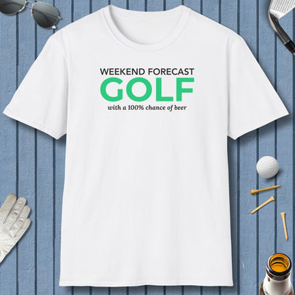 Weekend Forecast - Adult Golf T-Shirt in White