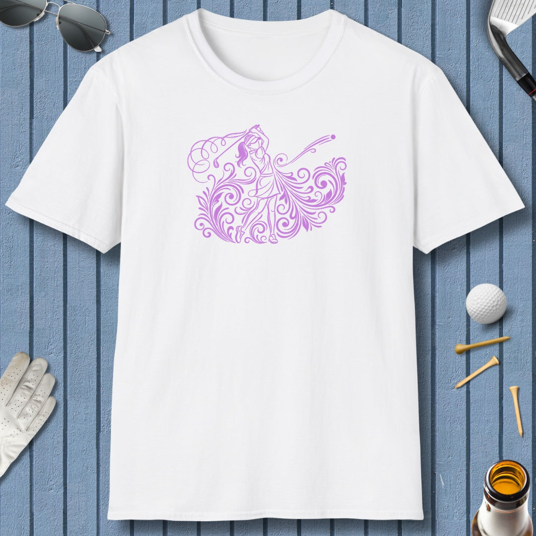 GRACE IN MOTION - Women's Golf Swirl Art - Adult Golf T-Shirt in White