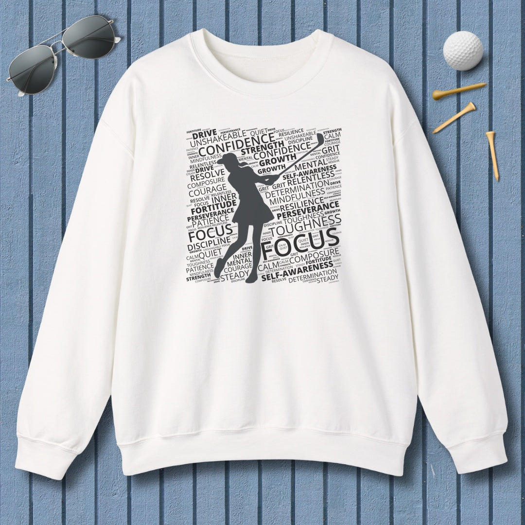 Unleash Your Mental Game (Female) - Adult Golf Sweatshirt in White