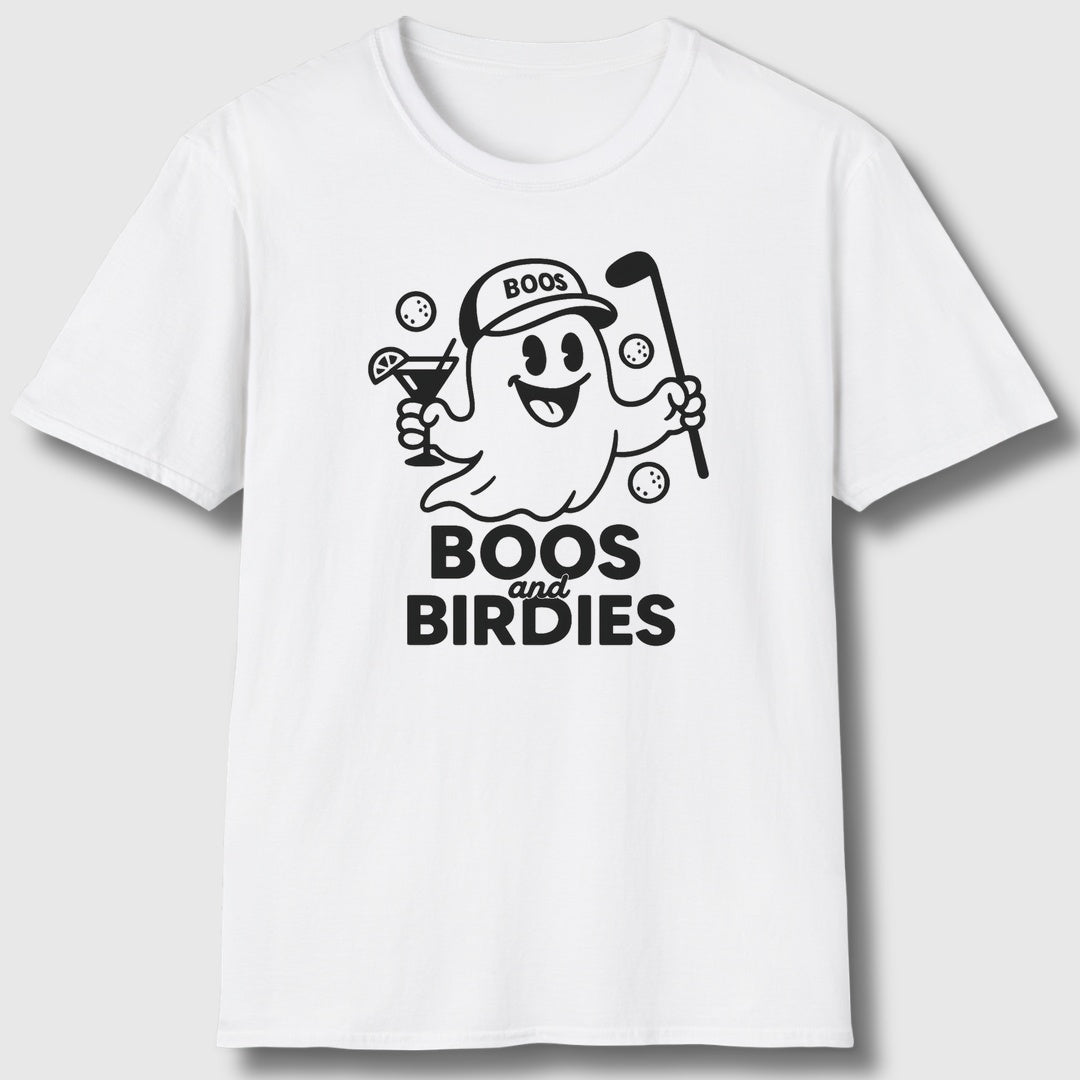 Boos and Birdies - Adult Golf T-Shirt in White
