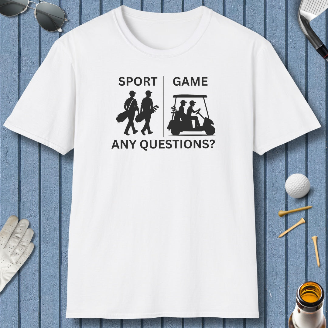 SPORT vs. GAME (Male) - Adult Golf T-Shirt in White