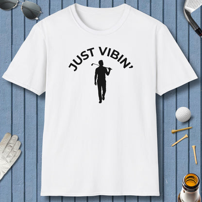 Just Vibin' - Adult Golf T-Shirt in White
