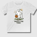 Trick or Tee Time - Youth Golf T-Shirt in White