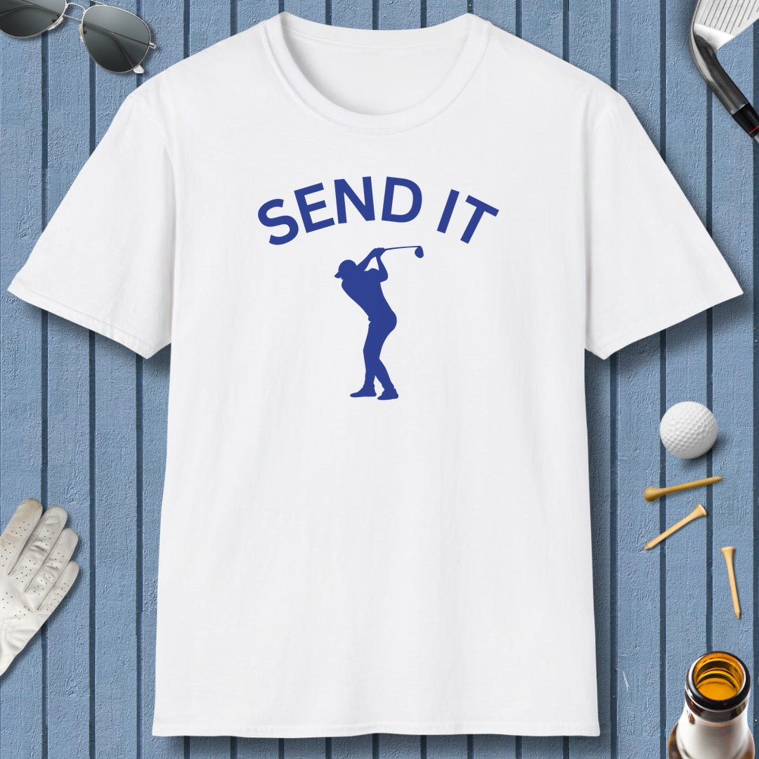SEND IT (Male) - Adult Golf T-Shirt in White