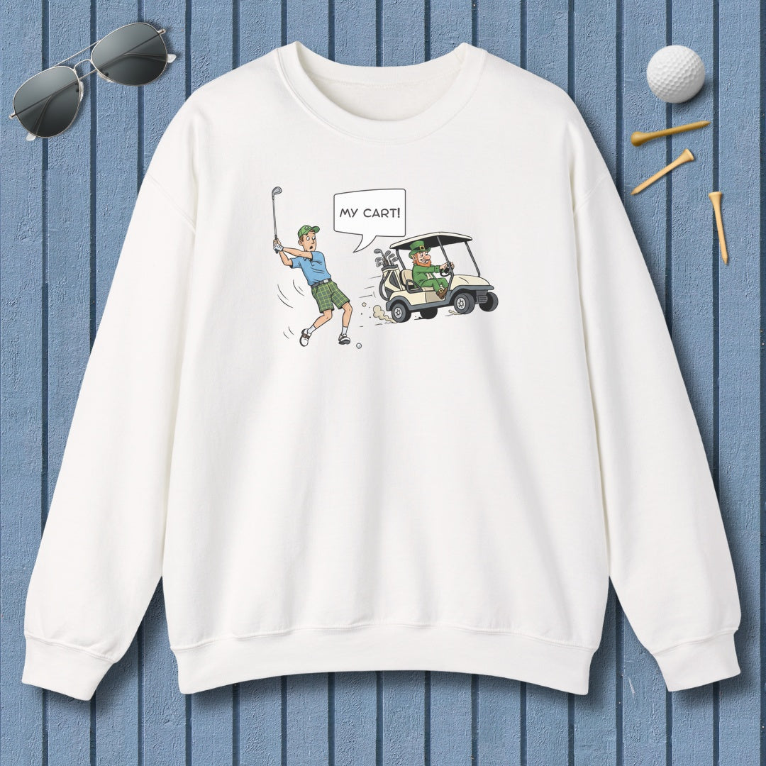 My Cart! - Adult Golf Sweatshirt in White