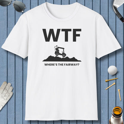 WTF - Where's the Fairway - Adult Golf T-Shirt in White