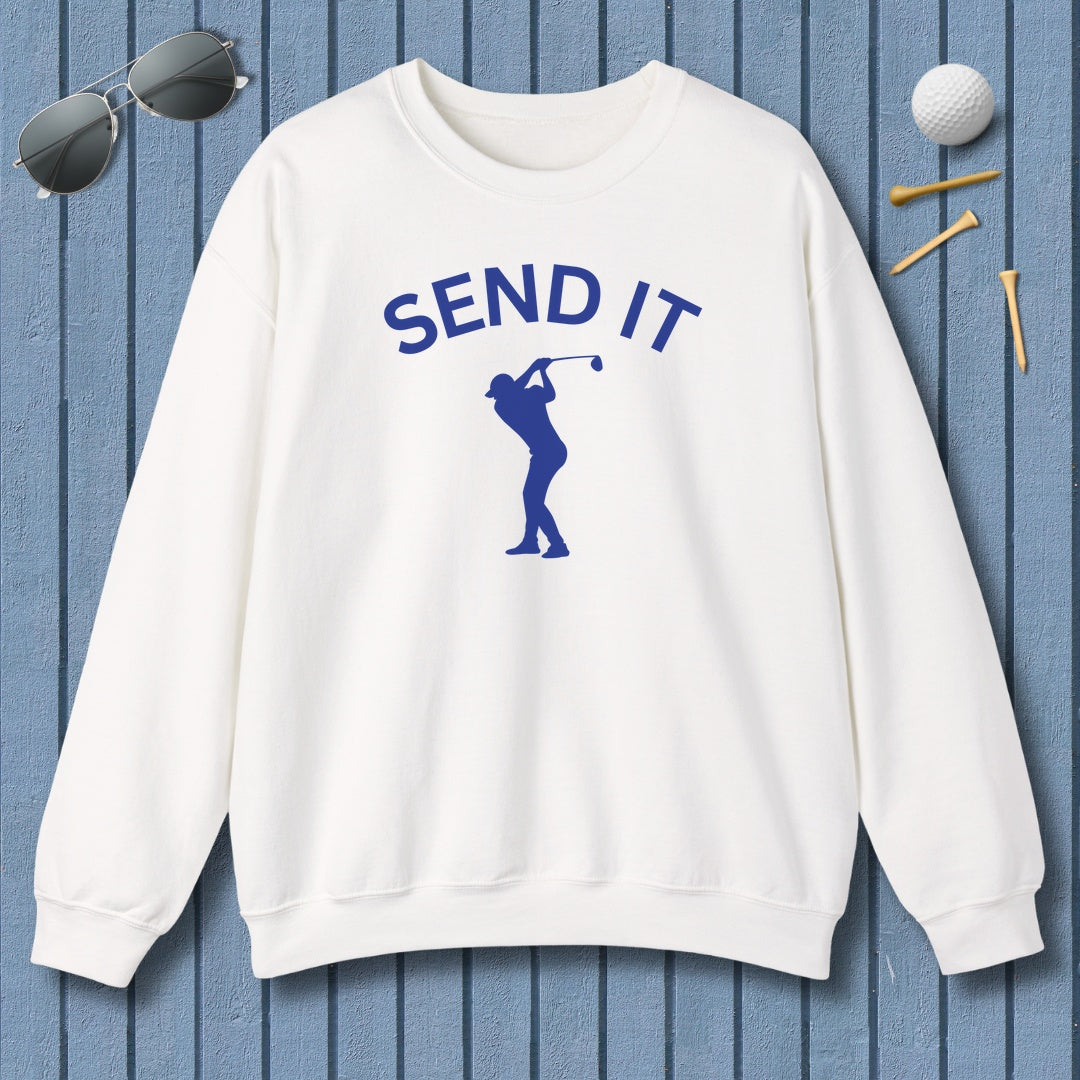 SEND IT (Male) - Adult Golf Sweatshirt in White