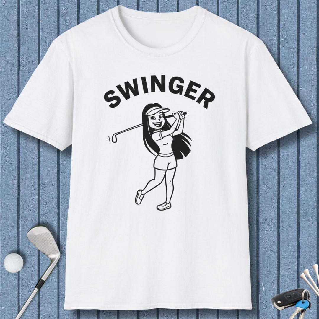 Retro “Swinger” Women’s Golf T-Shirt – Funny Vintage Golf Design