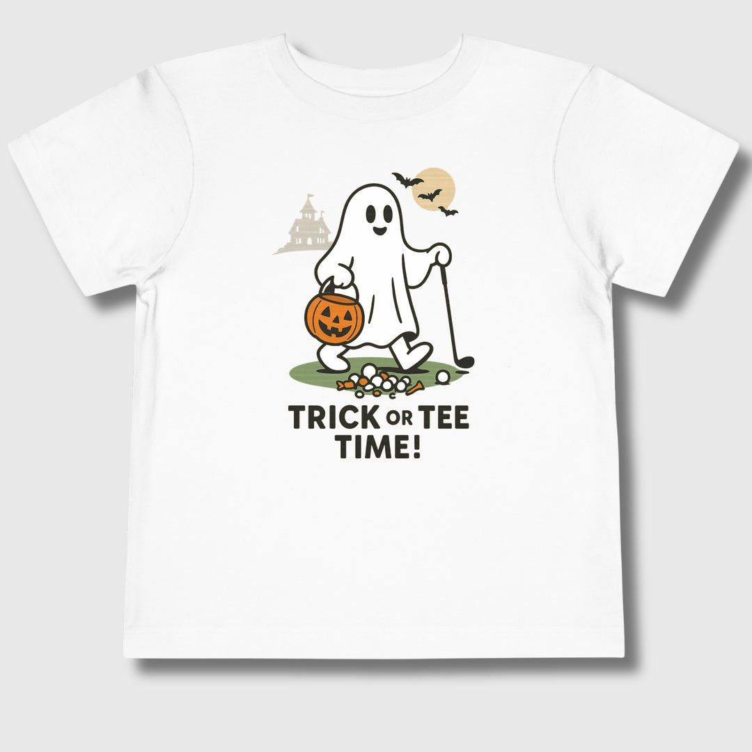 Trick or Tee Time - Toddler Golf T-Shirt in White