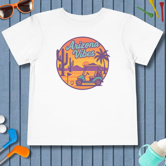 Golf Vibes - Arizona - Desert Edition Golf Destination - Toddler Golf T-Shirt in White