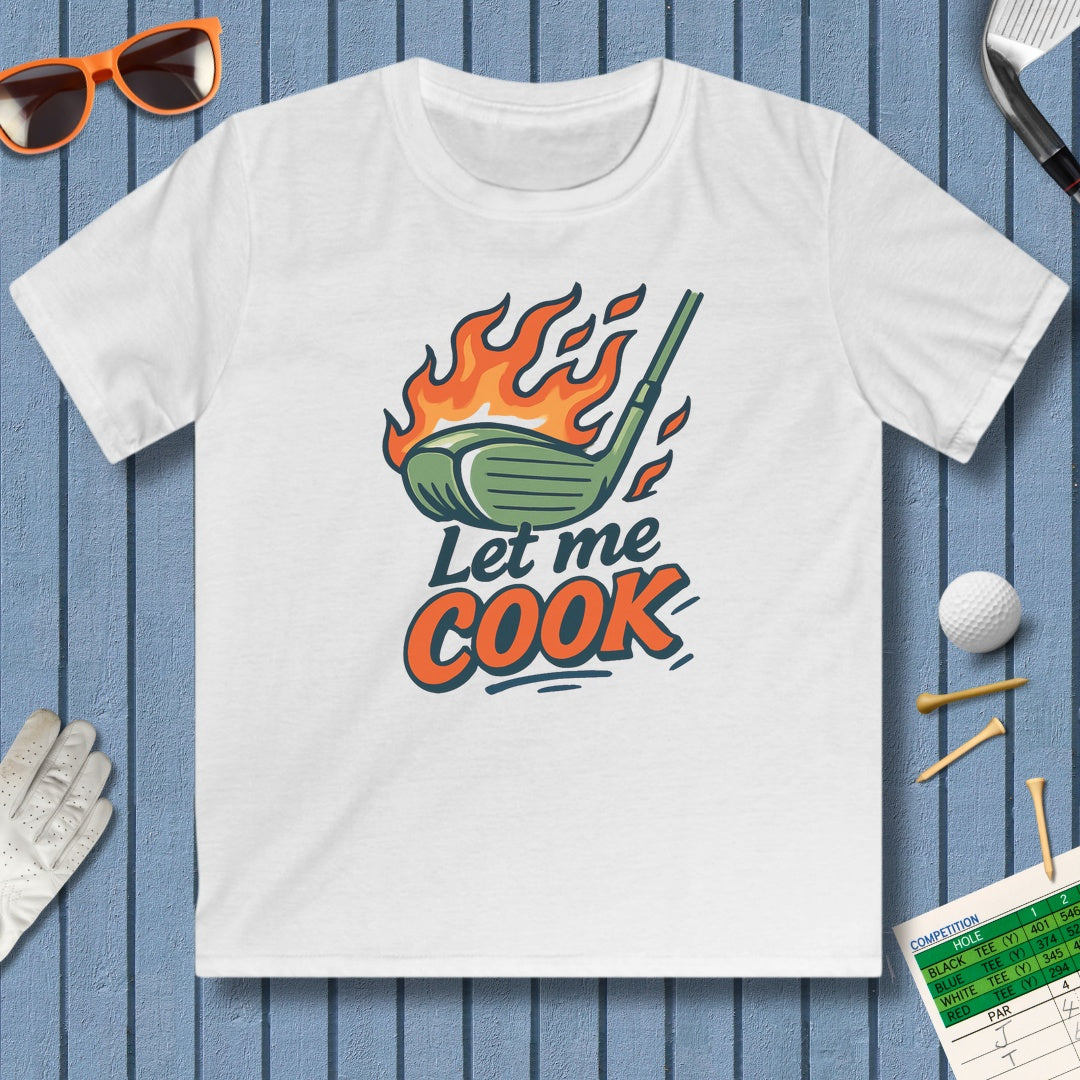 Let Me Cook - Youth Golf T-Shirt in White