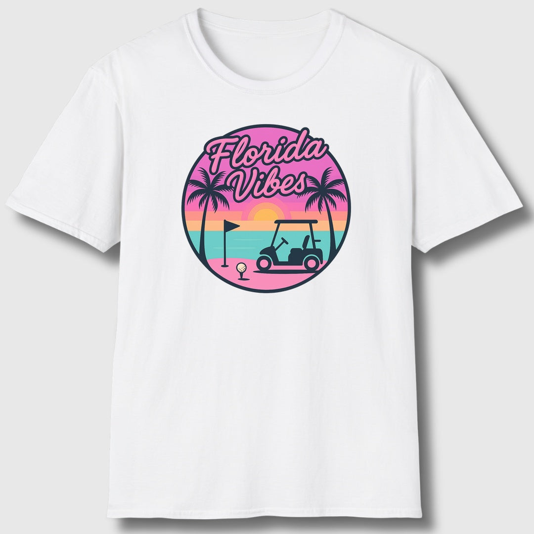 Golf Vibes - Florida Sunshine Edition - Adult Golf T-Shirt in White