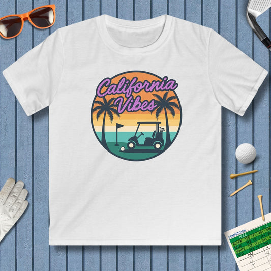 Golf Vibes - California Coast Edition - Youth Golf T-Shirt in White