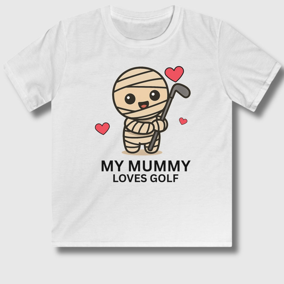 My Mummy Loves Golf - Youth Golf T-Shirt in White