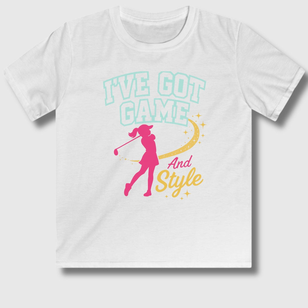 I've Got Game And Style - Youth Golf T-Shirt in White