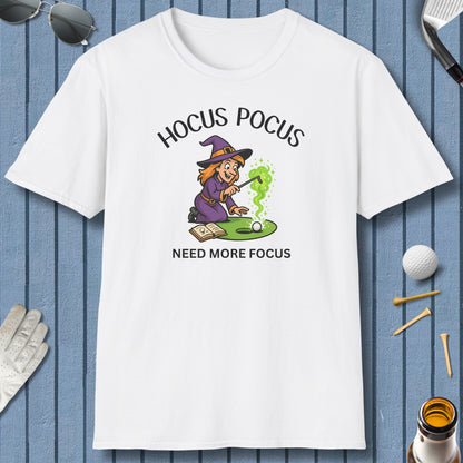 Hocus Pocus, Need More Focus - Adult Golf T-Shirt in White