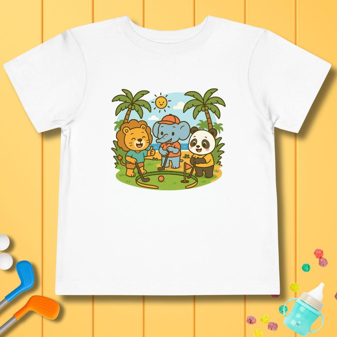 It's a zoo out here - Toddler T-Shirt in White, great for casual wear. Find more fun golf focused products at oneforetheages.com
